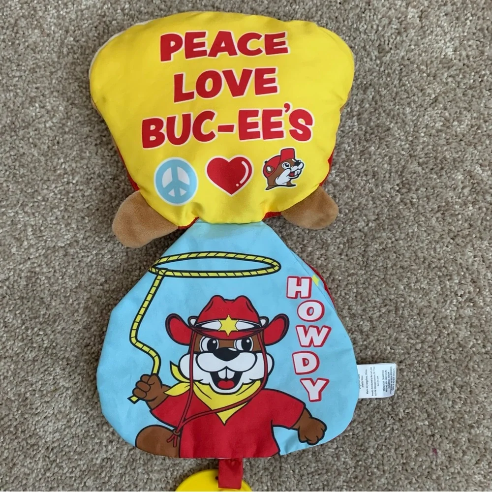Buc-ee's On-The-Go Infant Activity Book Strap Crinkle Pages Plush Cover Car Seat